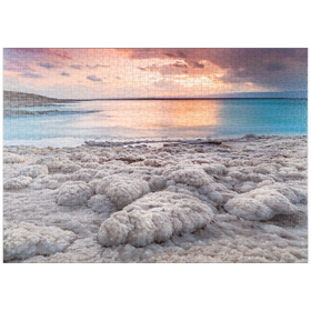 Darstellung des Puzzle-Motivs Salzkristalle am Ufer des Dead Sea, Jordantal, Jordanien – Puzzleteile: 1000