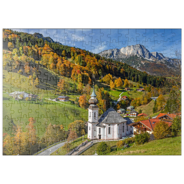 puzzleplate Wallfahrtskirche Maria Gern bei Berchtesgaden gegen Untersberg (1973m) 200 Puzzle