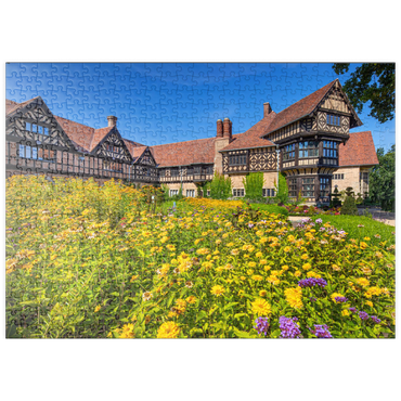puzzleplate Schloss Cecilienhof im Landschaftspark Neuer Garten im englischen Landhausstil, Sitz der Potsdamer Konferenz 500 Puzzle