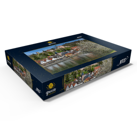 Alternative Darstellung des Puzzle-Motivs Historischer Ortskern mit Burg Hirschhorn im Frühling – Puzzleteile: 1000