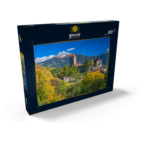 Schloss Tirol im Dorf Tirol bei Meran, Provinz Bozen, Trentino-Südtirol, Italien 100 Puzzle Schachtel Ansicht2