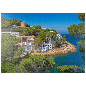 Darstellung des Puzzle Motivs Bucht Cala Sa Tuna, Begur, Costa Brava, Spanien - Puzzleteile: 1000