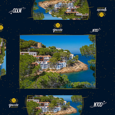 Bucht Cala Sa Tuna, Begur, Costa Brava, Spanien 1000 Puzzle Schachtel 3D Modell