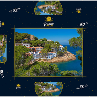Bucht Cala Sa Tuna, Begur, Costa Brava, Spanien 100 Puzzle Schachtel 3D Modell