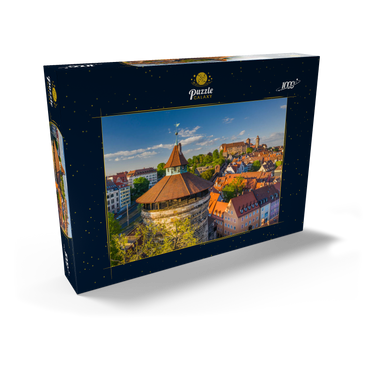 Neutorturm an der Stadtbefestigung mit der Kaiserburg in Nürnberg 1000 Puzzle Schachtel Ansicht2