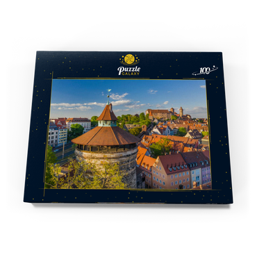 Neutorturm an der Stadtbefestigung mit der Kaiserburg in Nürnberg 100 Puzzle Schachtel Ansicht3