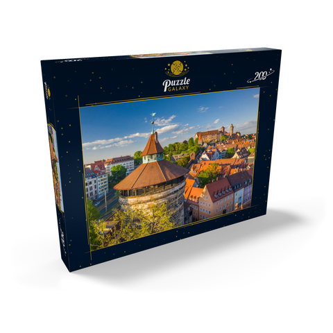 Neutorturm an der Stadtbefestigung mit der Kaiserburg in Nürnberg 200 Puzzle Schachtel Ansicht2