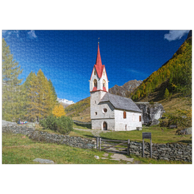 Darstellung des Puzzle-Motivs Heilig-Geist-Kirche, Ahrntal, Trentino-Südtirol, Italien – Puzzleteile: 1000
