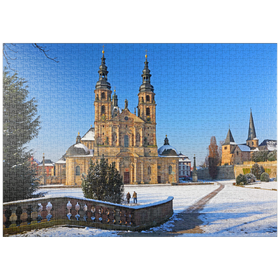 Darstellung des Puzzle-Motivs Dom St. Salvator mit Michaelskirche in Fulda, Hessen, Deutschland – Puzzleteile: 1000