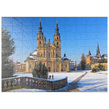 puzzleplate Dom St. Salvator mit Michaelskirche in Fulda, Hessen, Deutschland 100 Puzzle