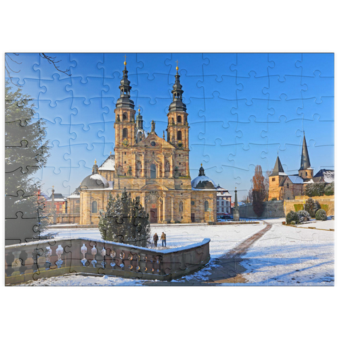 puzzleplate Dom St. Salvator mit Michaelskirche in Fulda, Hessen, Deutschland 100 Puzzle