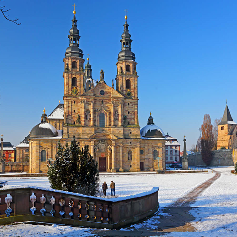 Dom St. Salvator mit Michaelskirche in Fulda, Hessen, Deutschland 100 Puzzle 3D Modell
