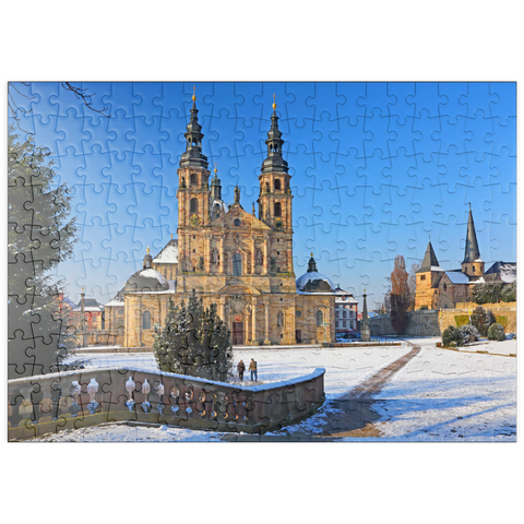 puzzleplate Dom St. Salvator mit Michaelskirche in Fulda, Hessen, Deutschland 200 Puzzle