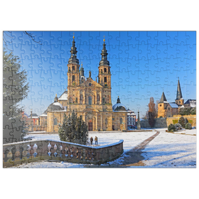 Darstellung des Puzzle Motivs Dom St. Salvator mit Michaelskirche in Fulda, Hessen, Deutschland - Puzzleteile: 200