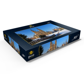 Alternative Darstellung des Puzzle-Motivs Dom St. Salvator mit Michaelskirche in Fulda, Hessen, Deutschland – Puzzleteile: 500