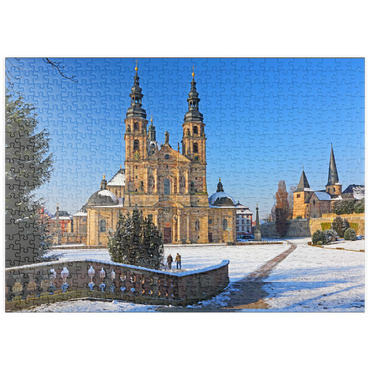 puzzleplate Dom St. Salvator mit Michaelskirche in Fulda, Hessen, Deutschland 500 Puzzle