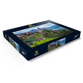 Darstellung des Puzzle Motivs Ronco Sopra Ascona mit der Kirche San Martino am Lago Maggiore, Schweiz - Puzzleteile: 100
