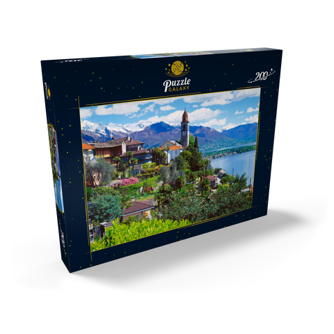 Ronco Sopra Ascona mit der Kirche San Martino am Lago Maggiore, Schweiz 200 Puzzle Schachtel Ansicht2