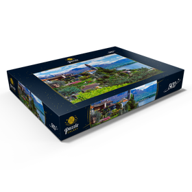 Darstellung des Puzzle Motivs Ronco Sopra Ascona mit der Kirche San Martino am Lago Maggiore, Schweiz - Puzzleteile: 500