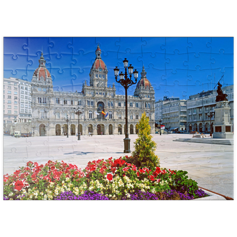 puzzleplate Rathaus mit der Statue der Marka Pita 100 Puzzle