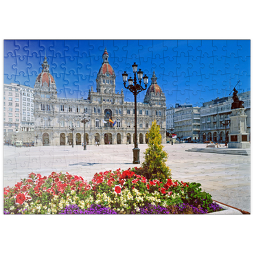 puzzleplate Rathaus mit der Statue der Marka Pita 200 Puzzle