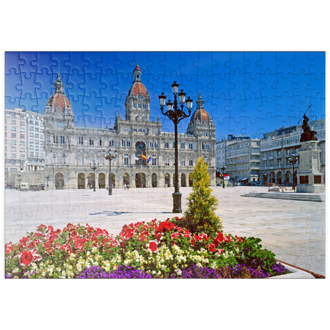 puzzleplate Rathaus mit der Statue der Marka Pita 200 Puzzle