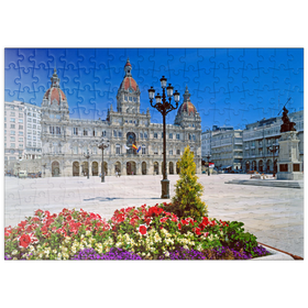 Darstellung des Puzzle Motivs Rathaus mit der Statue der Marka Pita - Puzzleteile: 200