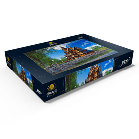 Alternative Darstellung des Puzzle-Motivs Stabkirche in Heddal, Ortsteil von Notodden – Puzzleteile: 1000