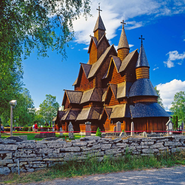 Stabkirche in Heddal, Ortsteil von Notodden 100 Puzzle 3D Modell