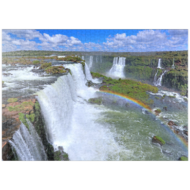 puzzleplate Iguazú-Wasserfälle mit Regenbogen, Paraná, Brasilien 1000 Puzzle