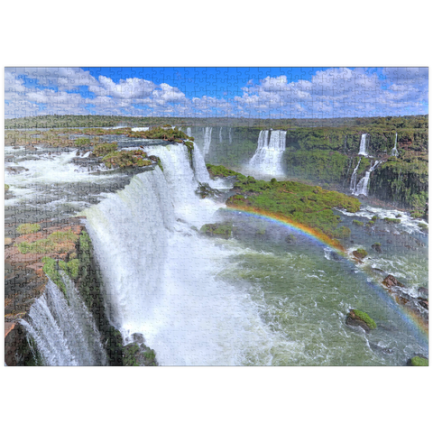 puzzleplate Iguazú-Wasserfälle mit Regenbogen, Paraná, Brasilien 1000 Puzzle
