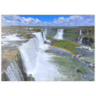 puzzleplate Iguazú-Wasserfälle mit Regenbogen, Paraná, Brasilien 100 Puzzle