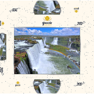 Iguazú-Wasserfälle mit Regenbogen, Paraná, Brasilien 200 Puzzle Schachtel 3D Modell