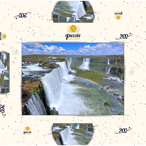 Iguazú-Wasserfälle mit Regenbogen, Paraná, Brasilien 200 Puzzle Schachtel 3D Modell