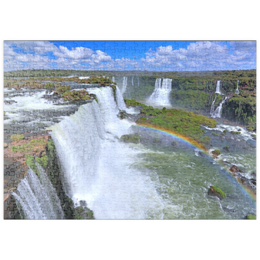 puzzleplate Iguazú-Wasserfälle mit Regenbogen, Paraná, Brasilien 500 Puzzle