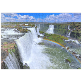 Darstellung des Puzzle Motivs Iguazú-Wasserfälle mit Regenbogen, Paraná, Brasilien - Puzzleteile: 500