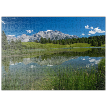 puzzleplate Wildensee gegen Karwendelgebirge (2385m), Mittenwald, Oberbayern 500 Puzzle
