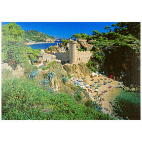 Darstellung des Puzzle-Motivs Blick über die Altstadt Vila Vella und Strand Es Codolar, Tossa de Mar, Spanien – Puzzleteile: 1000