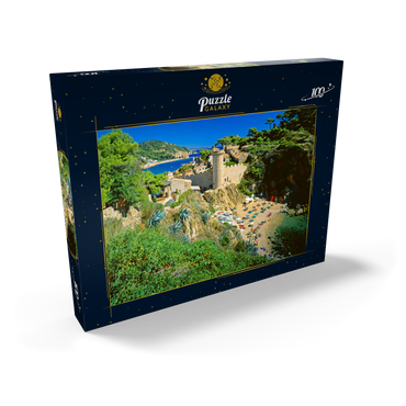 Blick über die Altstadt Vila Vella und Strand Es Codolar, Tossa de Mar, Spanien 100 Puzzle Schachtel Ansicht2