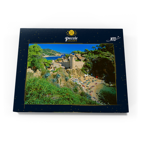 Blick über die Altstadt Vila Vella und Strand Es Codolar, Tossa de Mar, Spanien 100 Puzzle Schachtel Ansicht3