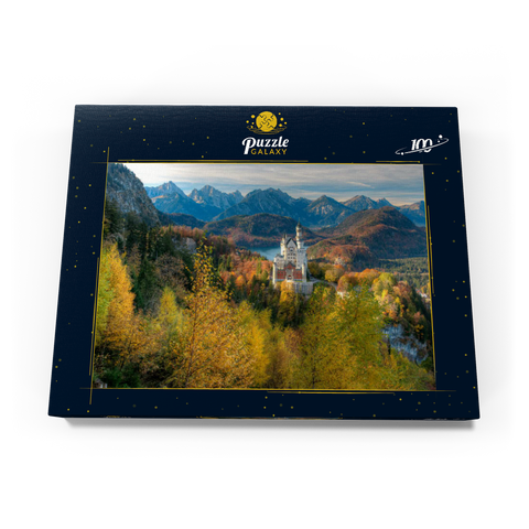 Schloss Neuschwanstein und Schloss Hohenschwangau mit Alpsee und Tannheimer Gebirge 100 Puzzle Schachtel Ansicht3