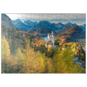 Darstellung des Puzzle-Motivs Schloss Neuschwanstein mit Alpsee – Puzzleteile: 200