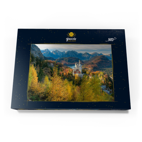 Schloss Neuschwanstein und Schloss Hohenschwangau mit Alpsee und Tannheimer Gebirge 500 Puzzle Schachtel Ansicht3