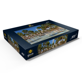 Alternative Darstellung des Puzzle-Motivs Brunnen mit Palmen auf dem Princess Haya Circle, Aqaba, Golf von Aqaba, Jordanien – Puzzleteile: 1000