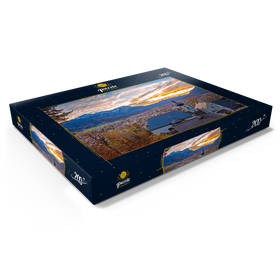 Alternative Darstellung des Puzzle-Motivs Wallfahrtskirche St. Anton gegen Wettersteingebirge mit Zugspitze (2962m) – Puzzleteile: 200