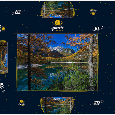 Pragser Wildsee im Naturpark Fanes-Sennes-Prags, Dolomiten, Provinz Bozen, Trentino-Südtirol 100 Puzzle Schachtel 3D Modell