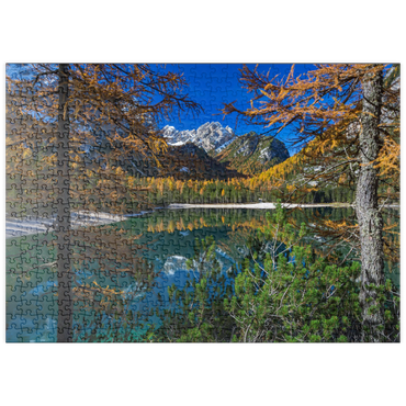 puzzleplate Pragser Wildsee im Naturpark Fanes-Sennes-Prags, Dolomiten, Provinz Bozen, Trentino-Südtirol 500 Puzzle