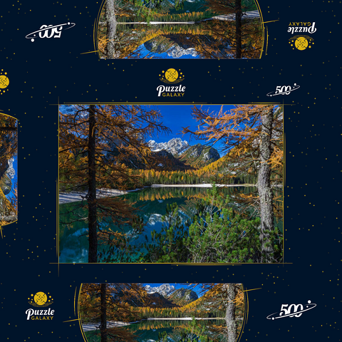 Pragser Wildsee im Naturpark Fanes-Sennes-Prags, Dolomiten, Provinz Bozen, Trentino-Südtirol 500 Puzzle Schachtel 3D Modell