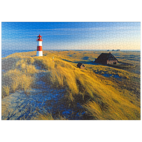 Darstellung des Puzzle-Motivs Östlicher Leuchtturm am Ellenbogen, List, Insel Sylt – Puzzleteile: 1000