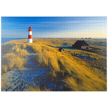 puzzleplate Östlicher Leuchtturm am Ellenbogen, List, Insel Sylt 1000 Puzzle